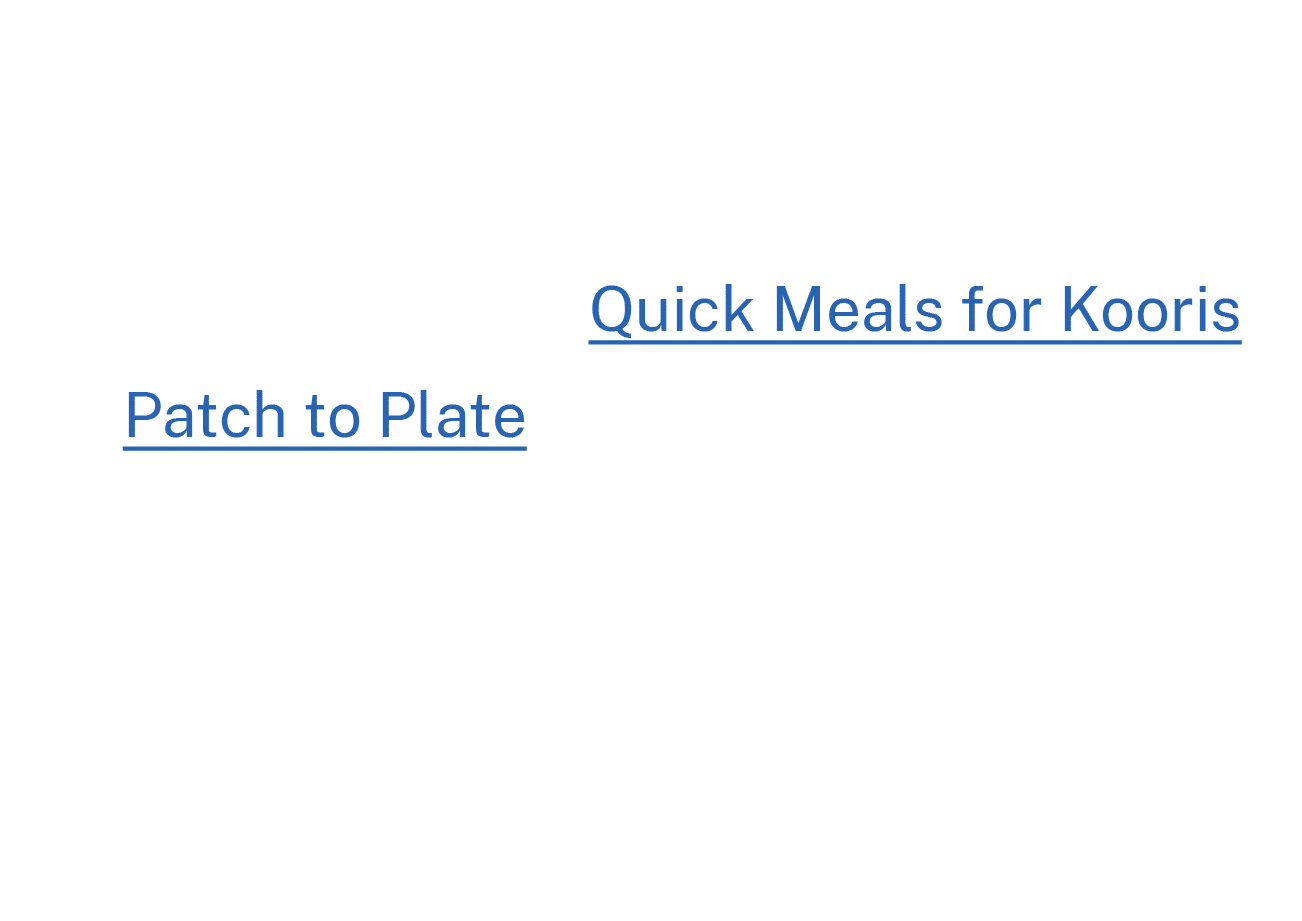 The school uses the Quick Meals for Kooris and Patch to Plate resources, and next year Kelly plans to create a cookbo...